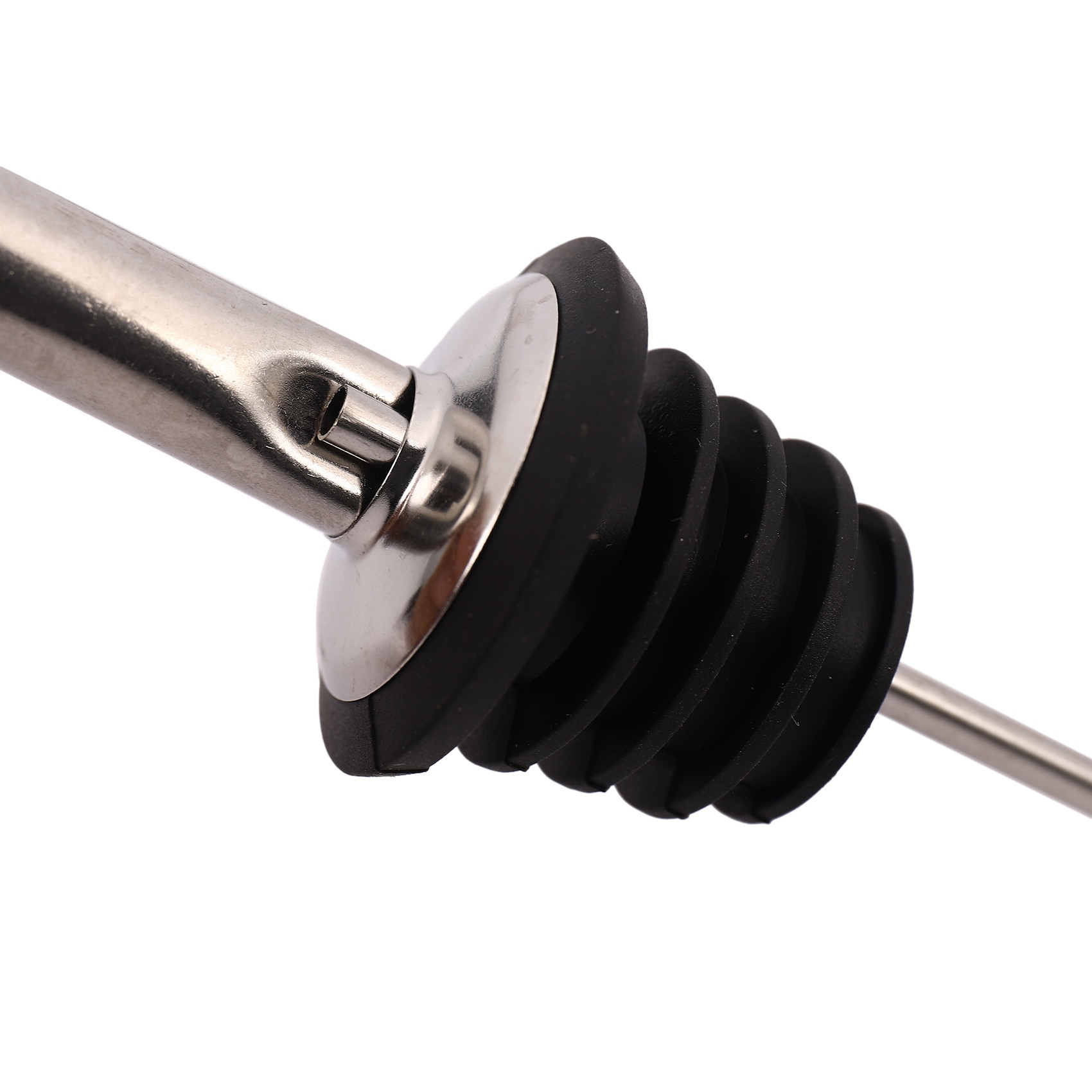 Speed Pourer Cap - Y51A-12個入り ステンレス製 スピリッツボトル用注ぎ口 オリーブオイルやワイン用 注ぎ口（ゴム製の防塵キャップ付き）