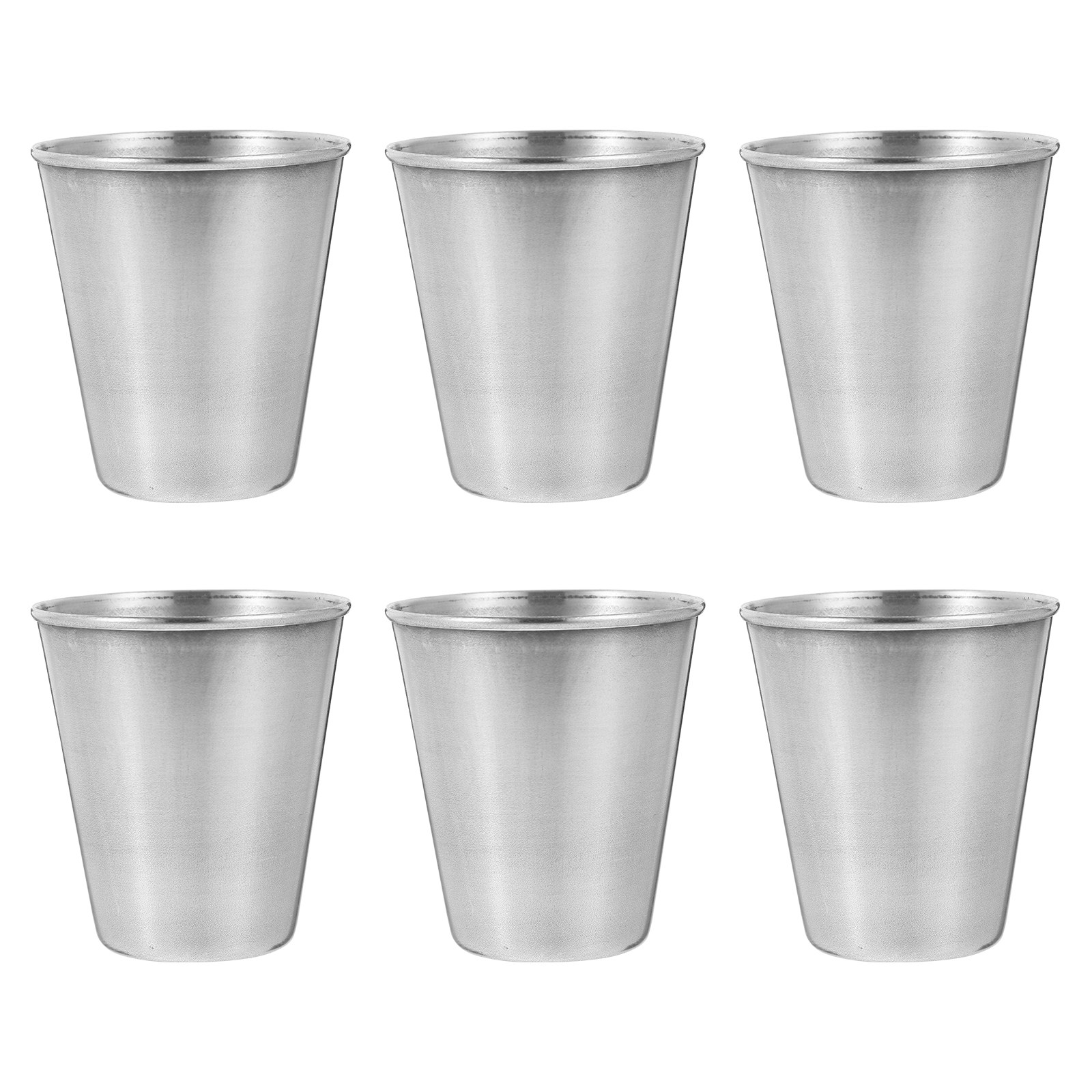 Home Bar Set - ステンレス製ショットグラス6個入りセット。70ml。丈夫な金属製で、変形しにくく、バー、家庭、屋外パーティー、ウイスキーなどに最適。