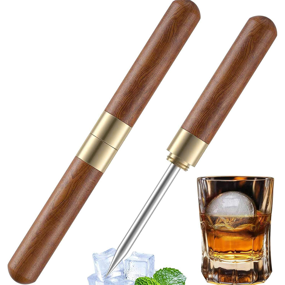 Lmetjma-カバー付きアイスピック、木製ハンドル付きステ - Bitters Bottle Set のレビューと価格